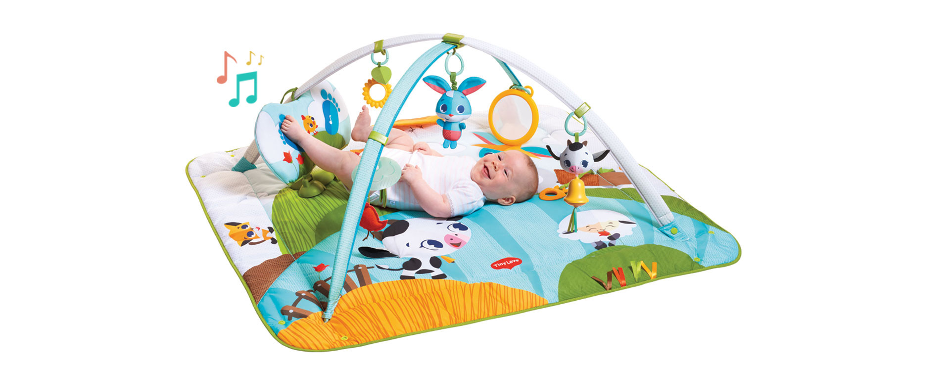 XL mat with fun dual-position baby activated response pad