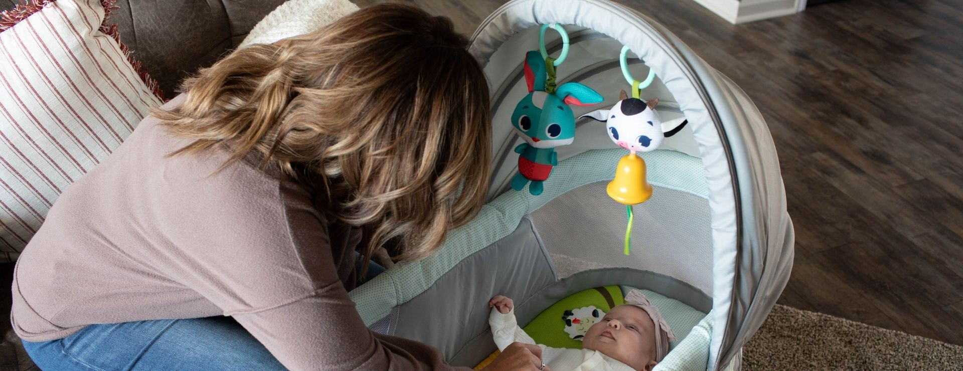 Adjustable canopy helps regulate babies’ exposure to stimulation
