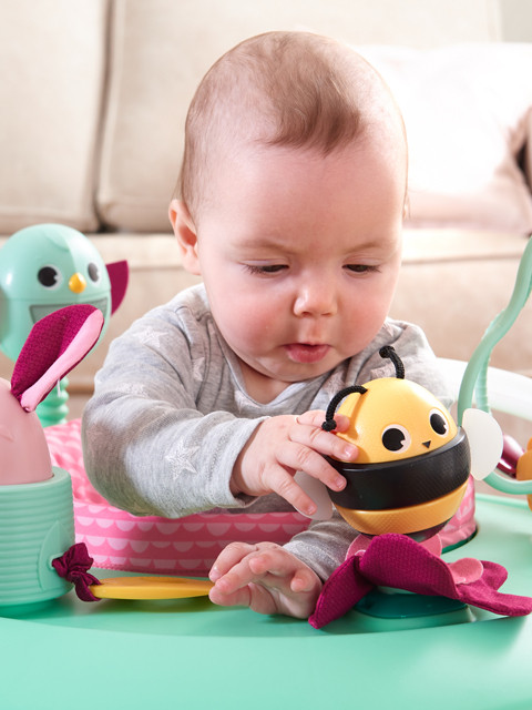 A vareity of toys to stimulate baby’s fine and gross motor skill development